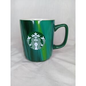 2022 Starbucks Green Striped Coffee Tea Mug 15 fl. oz. EUC